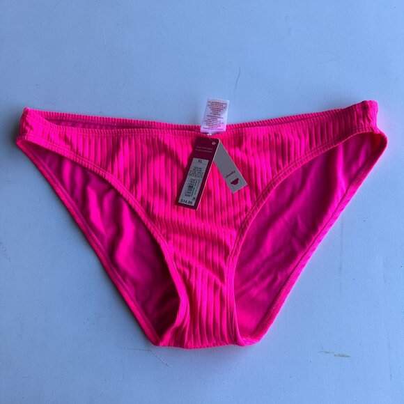 Xhilaration Junior' Ribbed Cheeky Bikini Bottom Pink XL - Picture 4 of 8